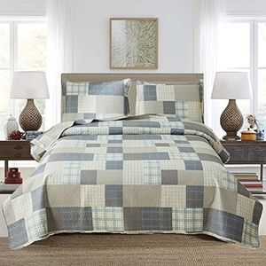 Plaid quilt set